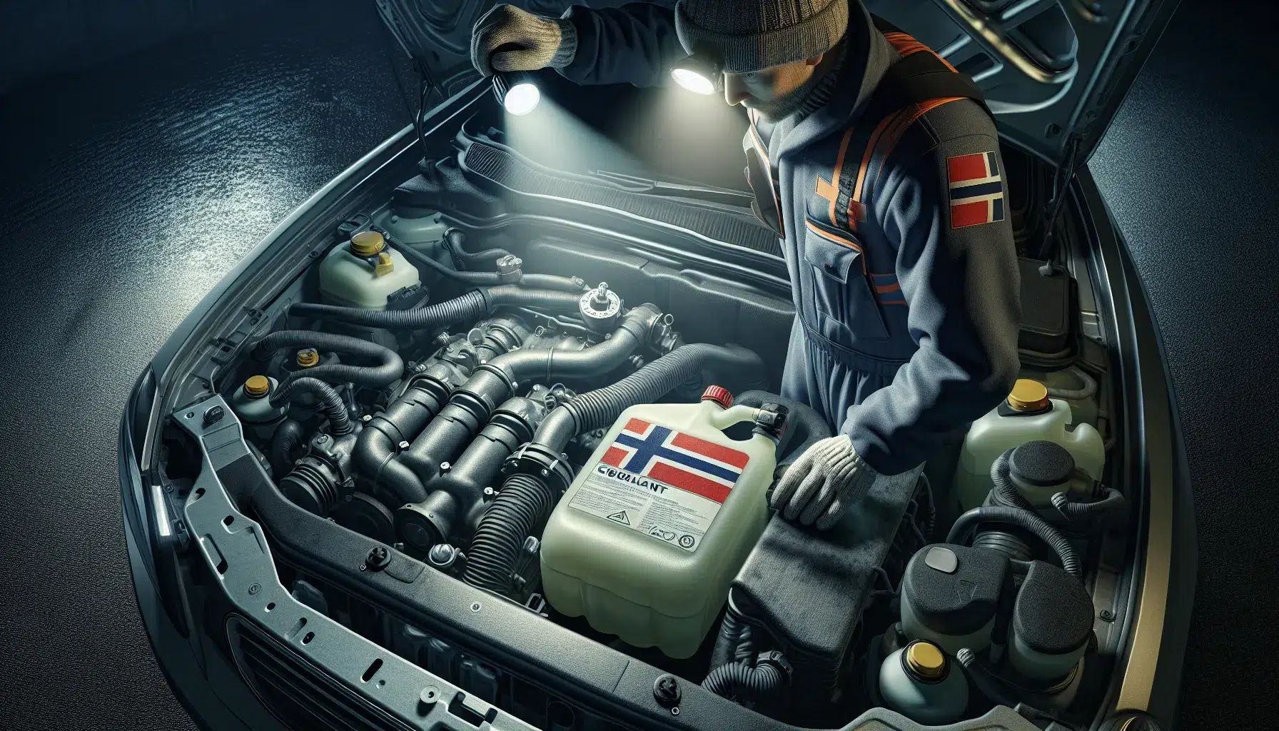 Riktig kontroll av kjølevæskenivået hindrer overoppheting og beskytter motoren mot skade – illustrasjon